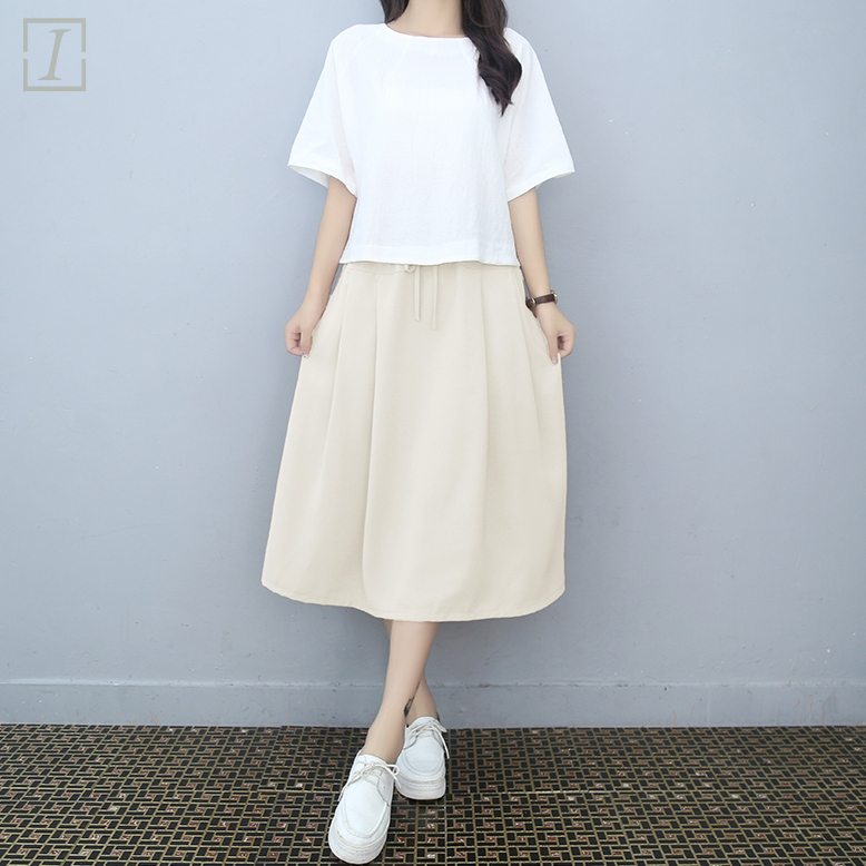 白色/上衣+米白色/裙類
