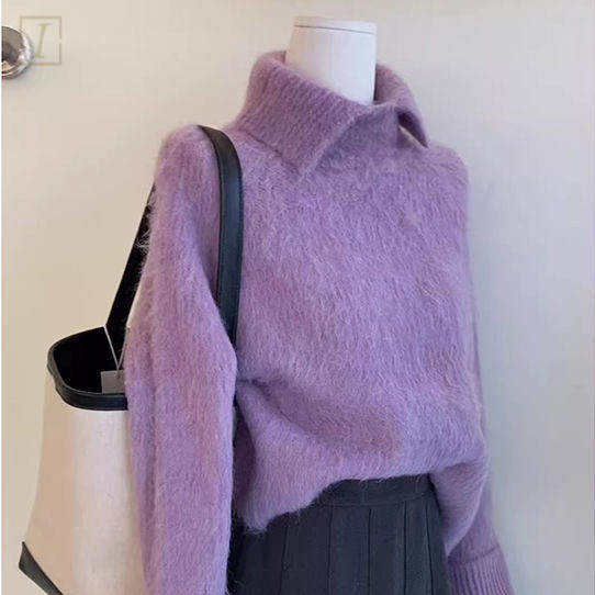 紫色/毛衣+灰色/裙類
